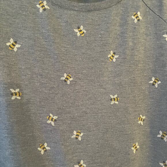 Jane & Delancey Bumblebee Blue Medium Short Sleeve Top Shirt - Picture 3 of 8